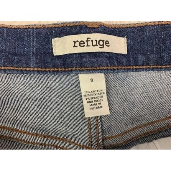 Refuge Size 8 Womens Shorts Button Fly Distress Cut Off High Rise Stretch - Picture 2 of 3